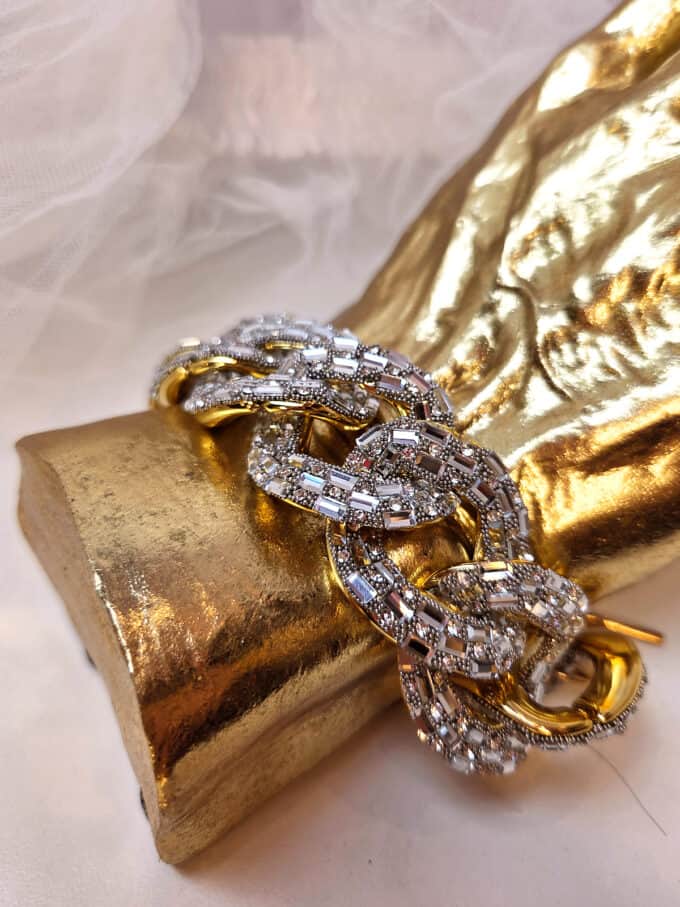 Armbånd med store links i guld med sølv similisten
