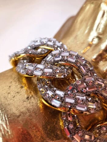Armbånd med store links i guld med sølv similisten - detaljer