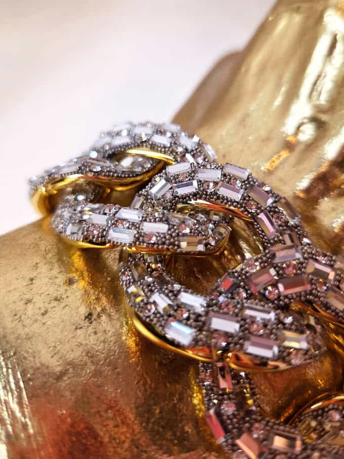Armbånd med store links i guld med sølv similisten - detaljer