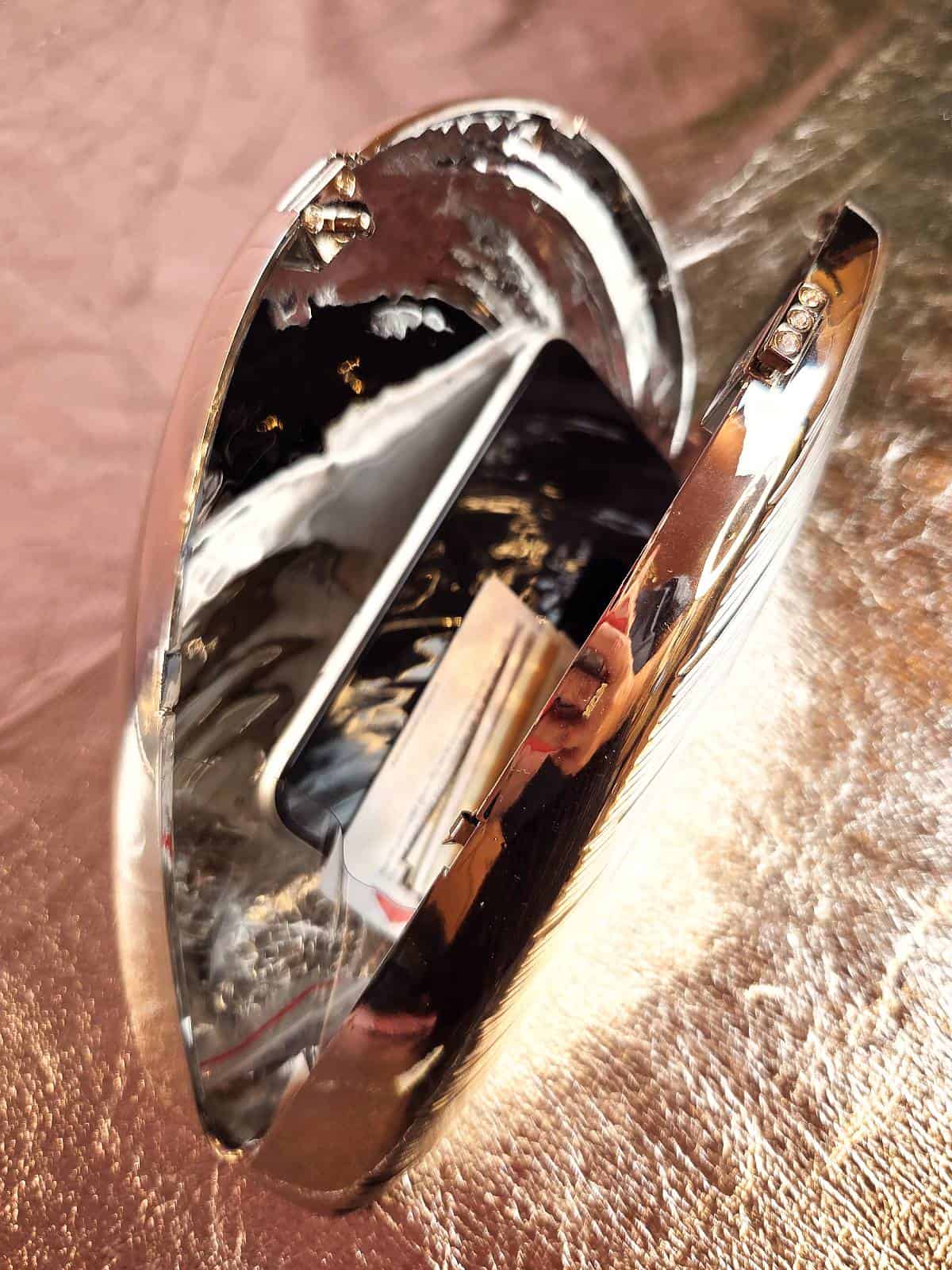 clutch sølv musling indeni