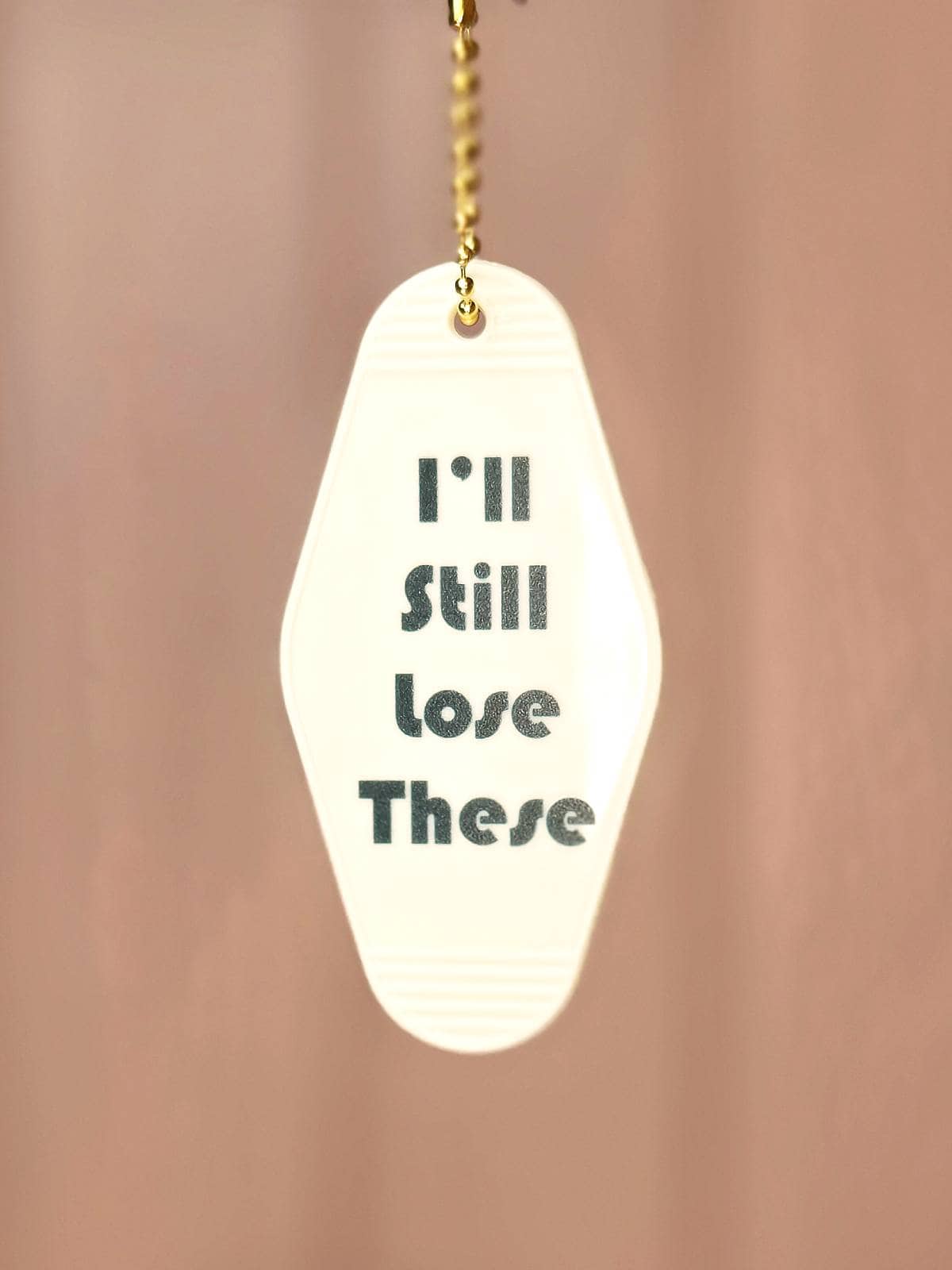 Nøglering med tekst - i'll still lose these