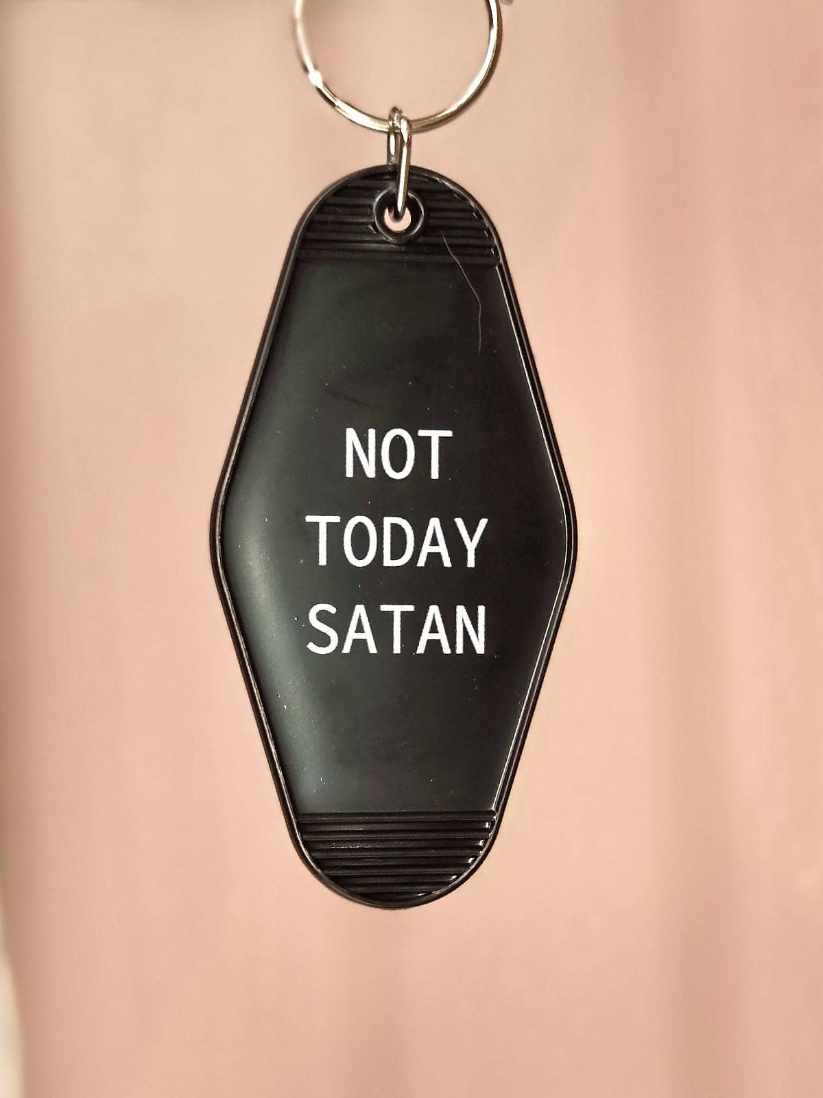 Nøglering med tekst - not today satan