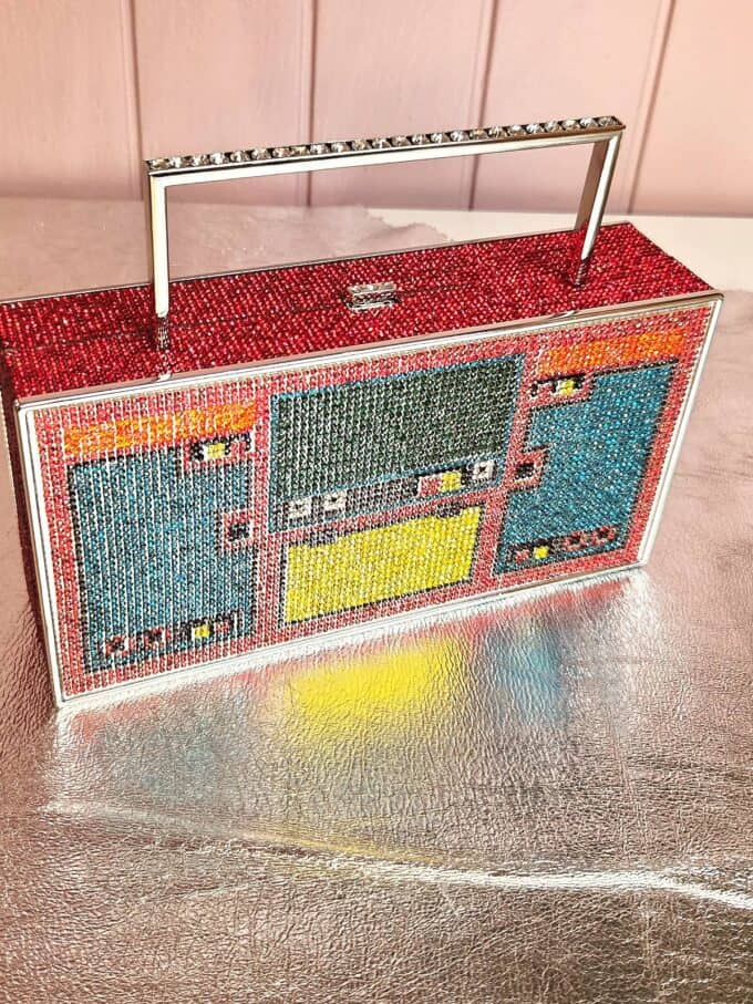 ghettoblaster clutch rød med similisten - bagside