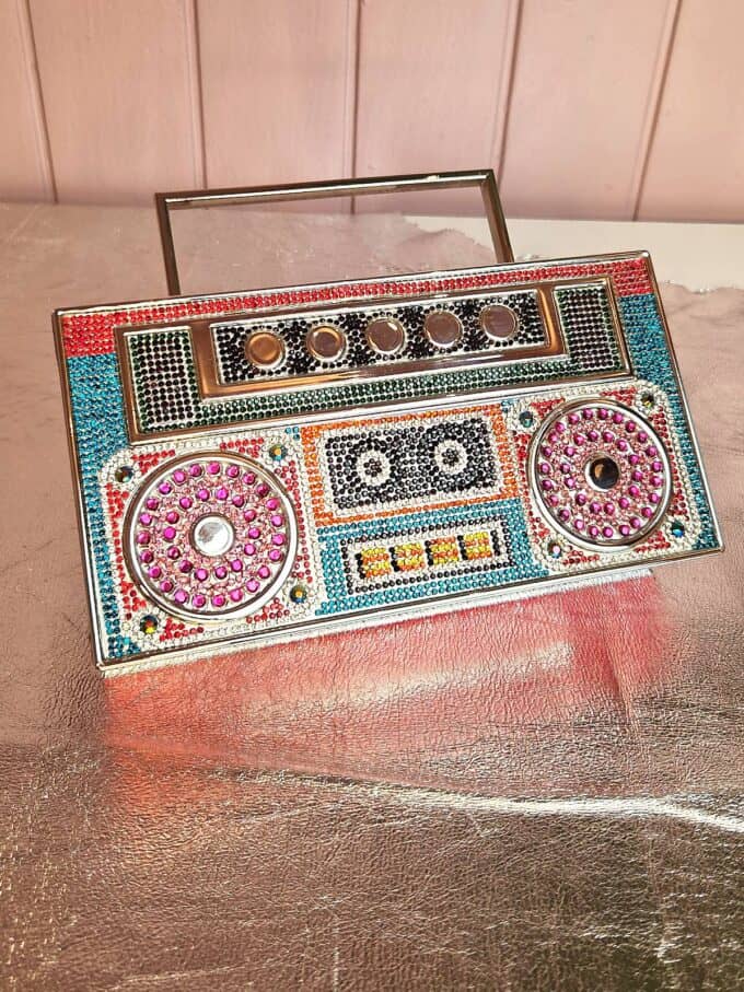 ghettoblaster clutch rød med similisten - detaljer