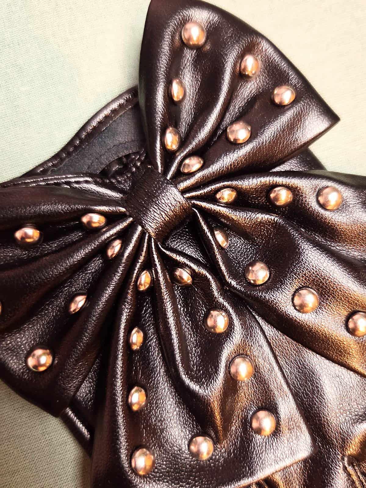 Handsker med sløjfe sorte - detaljer