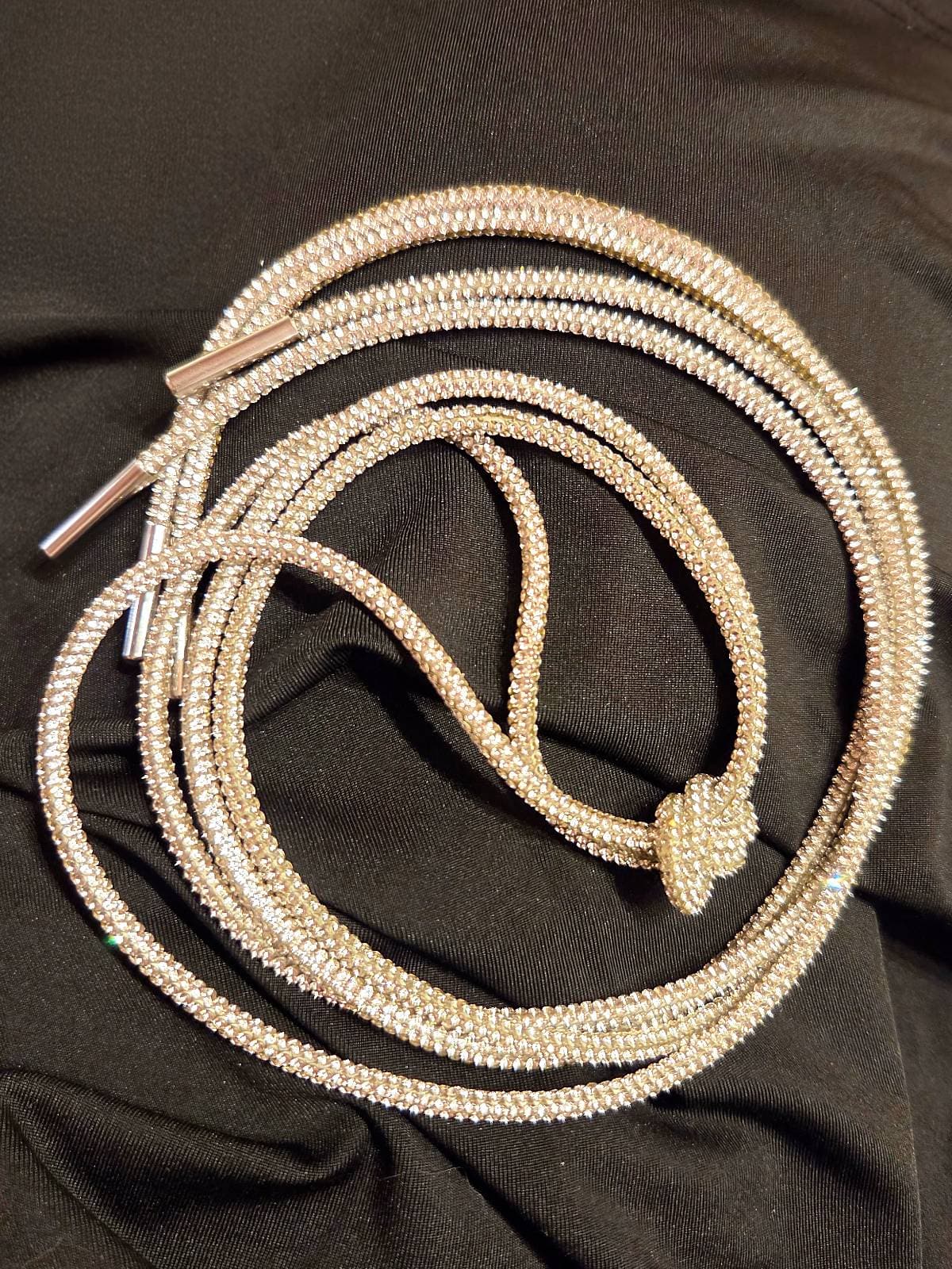 Snørebånd sølv similisten par