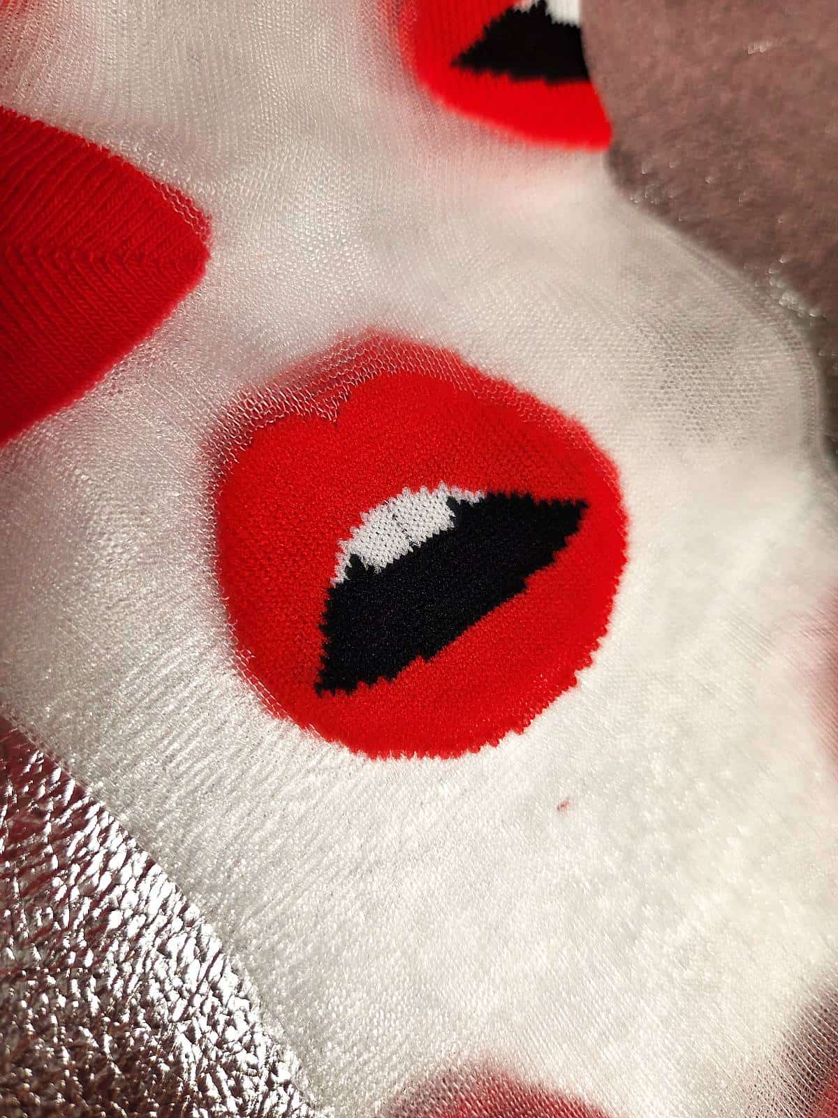 Strømper med læber - detaljer 1