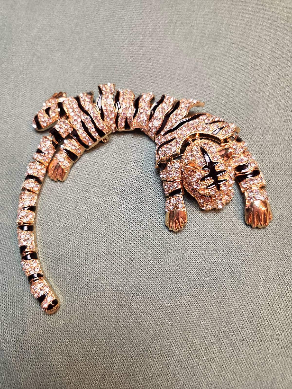 Tiger skulderbroche guld - 1