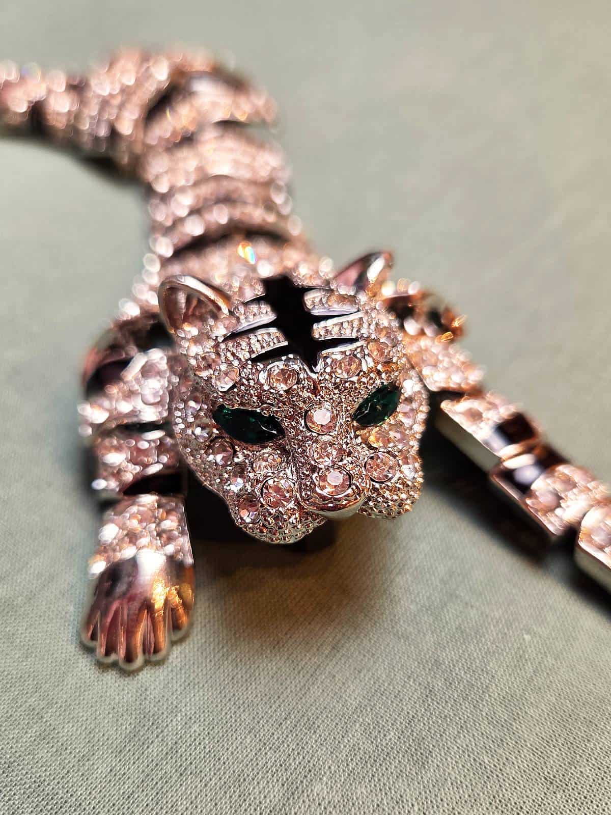 Tiger skulderbroche sølv - 1