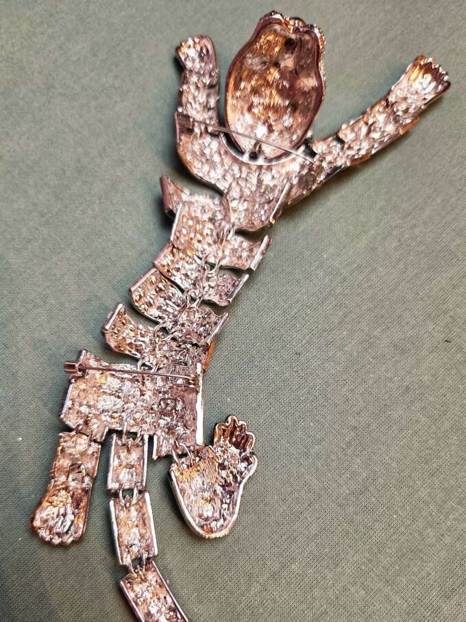 Tiger skulderbroche sølv - bagside