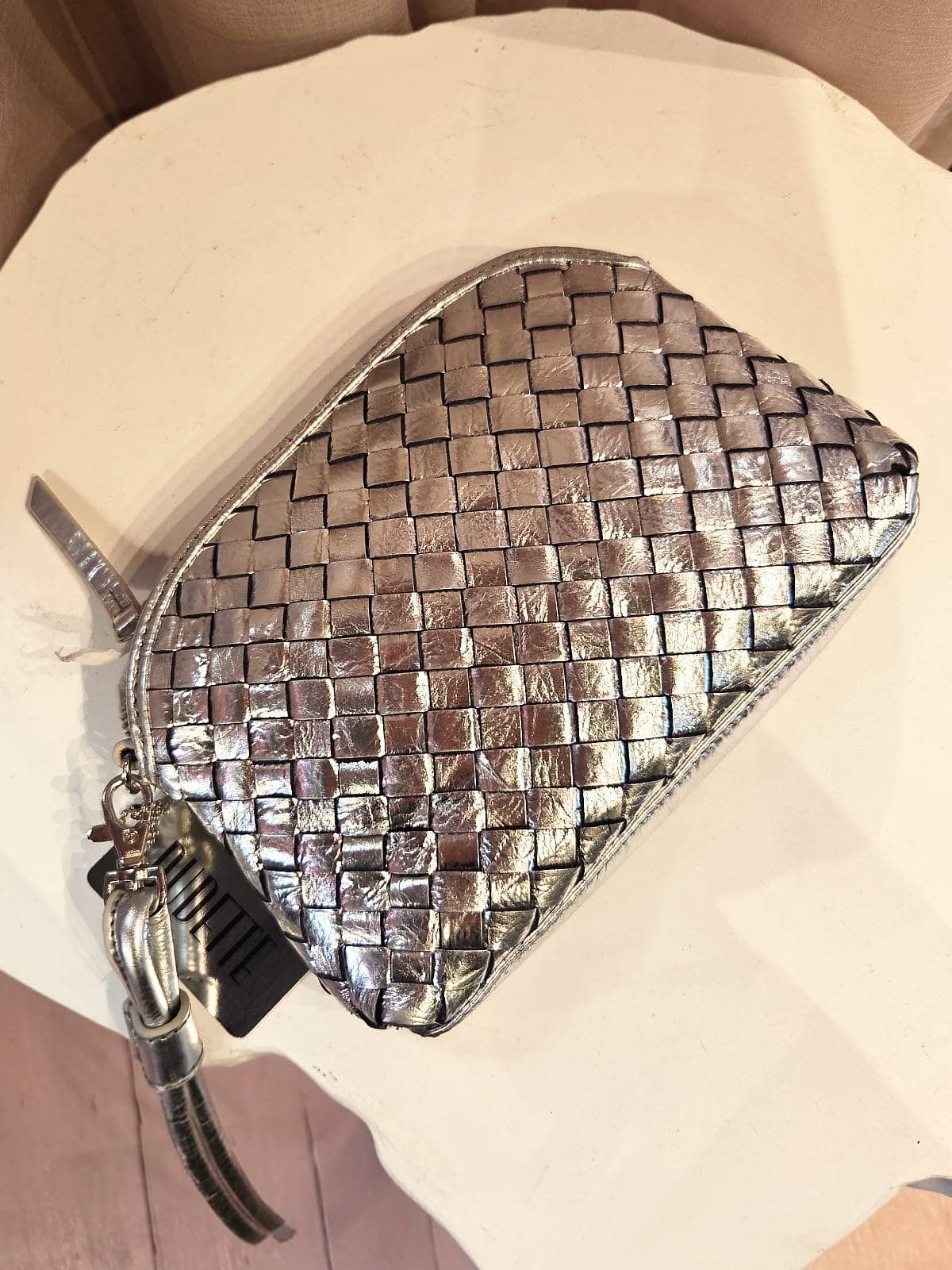 lablab silke sølv lædertaske