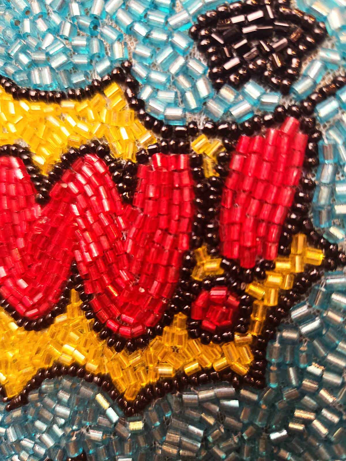 perlekappe blå pow - detaljer