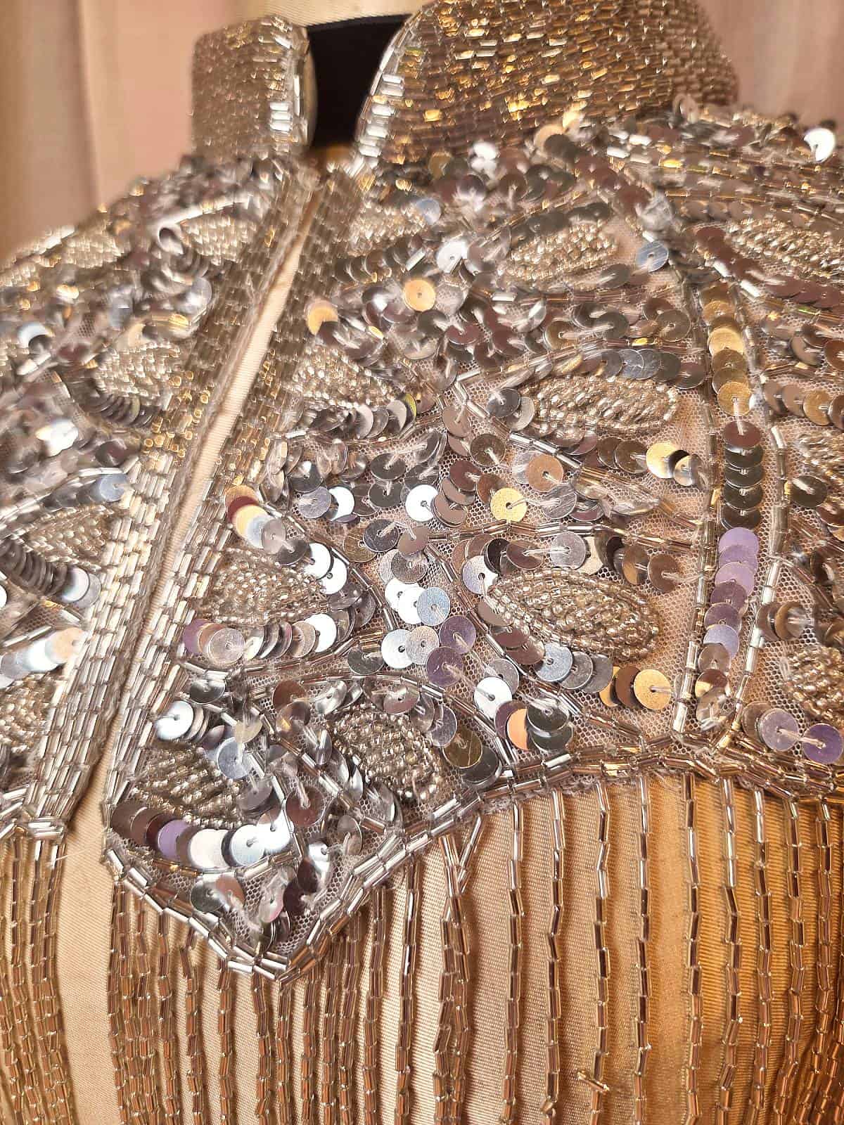 perlekappe sølv blomster - detaljer