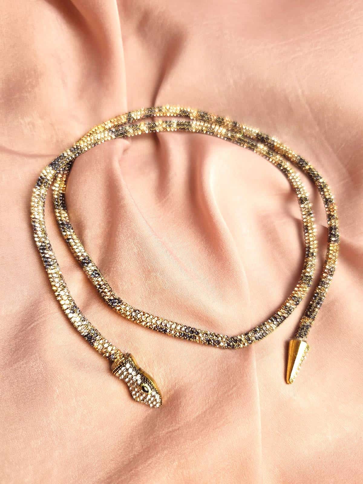 Halskæde Slange Leopard - liggende