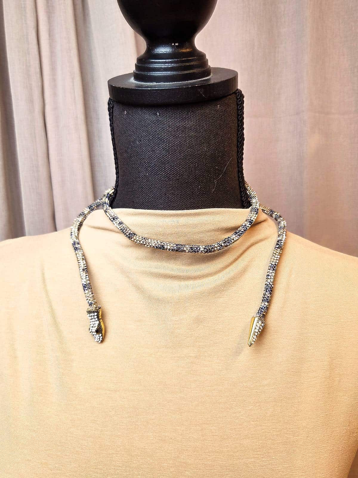 Halskæde Slange Leopard - snoet