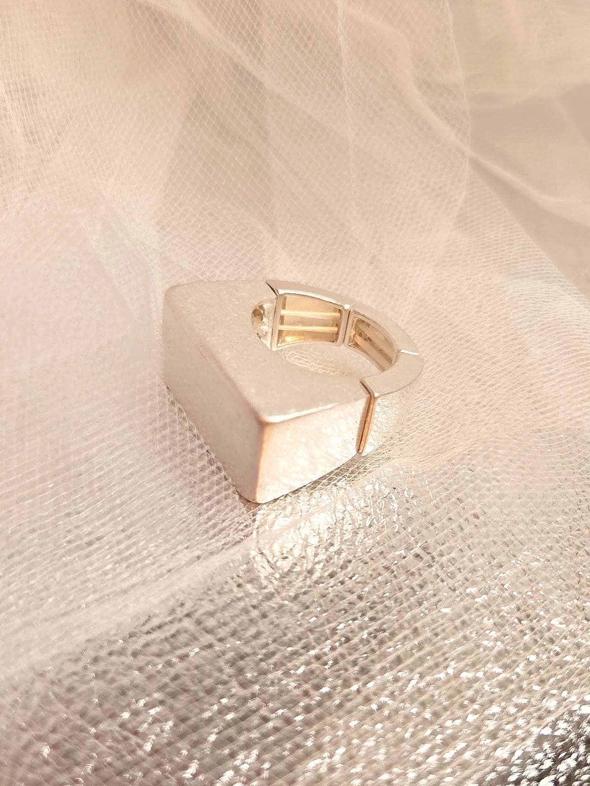 Sølvring chunky firkant