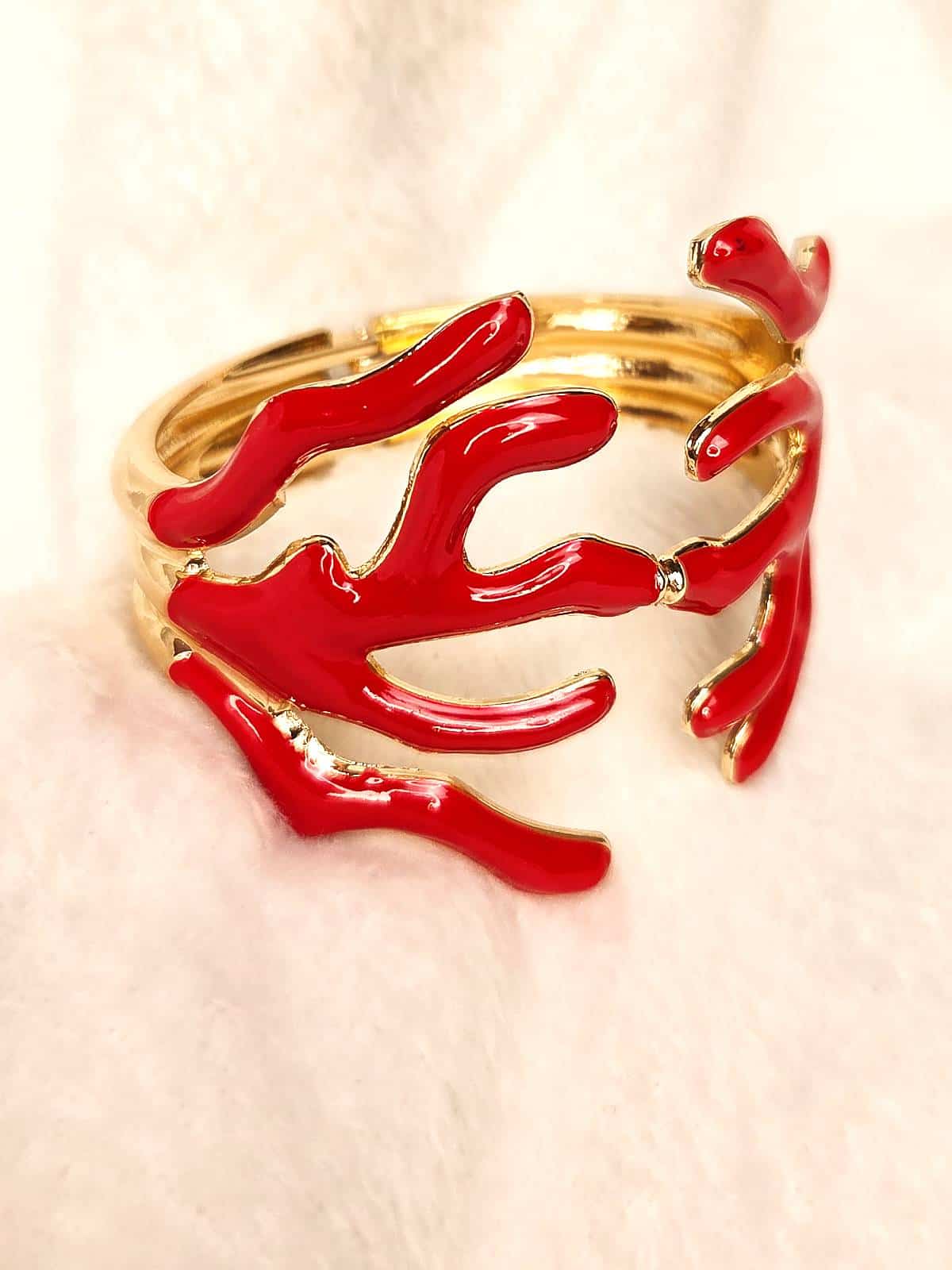 emaljearmbånd koral rød