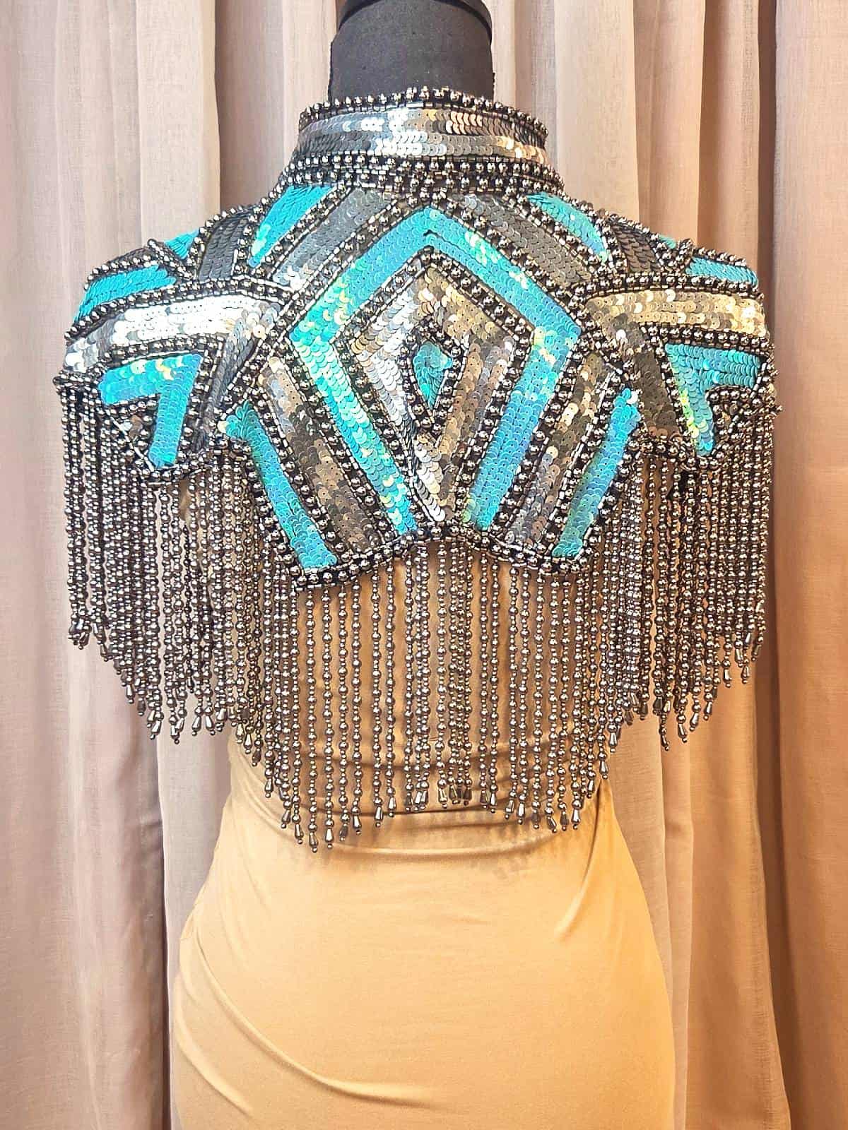 perlekappe håndlavet sølv og aqua