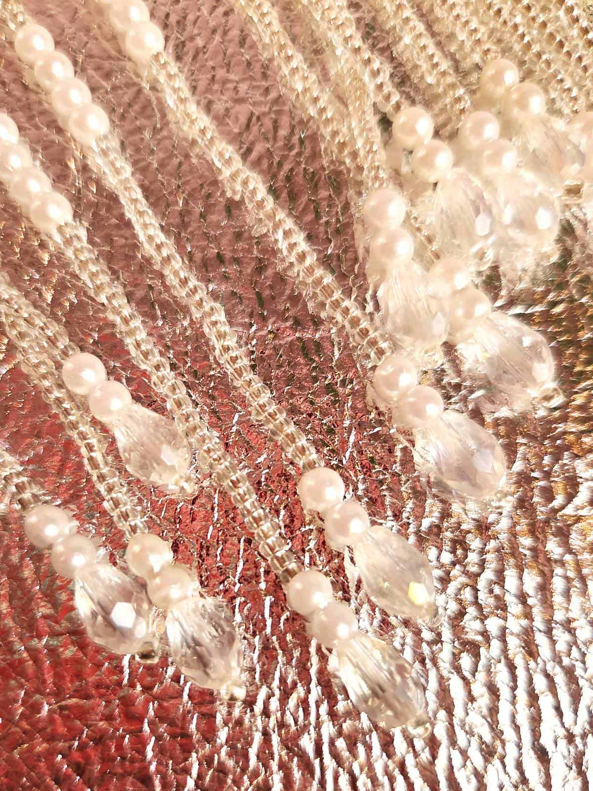 taske håndlavet perletaske hvid - detaljer 3