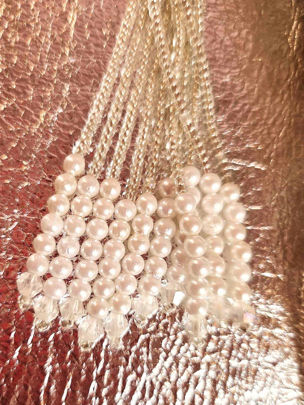 taske håndlavet perletaske hvid - detaljer 4