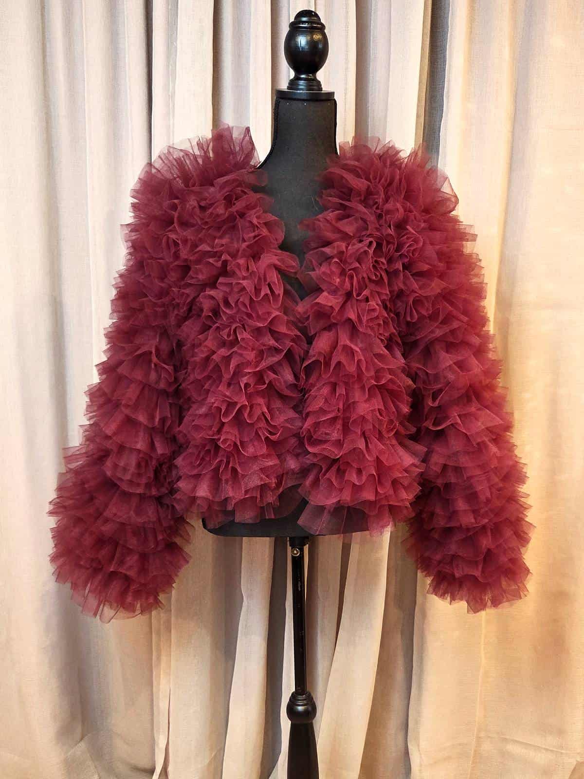 tyl bolero bordeaux rød