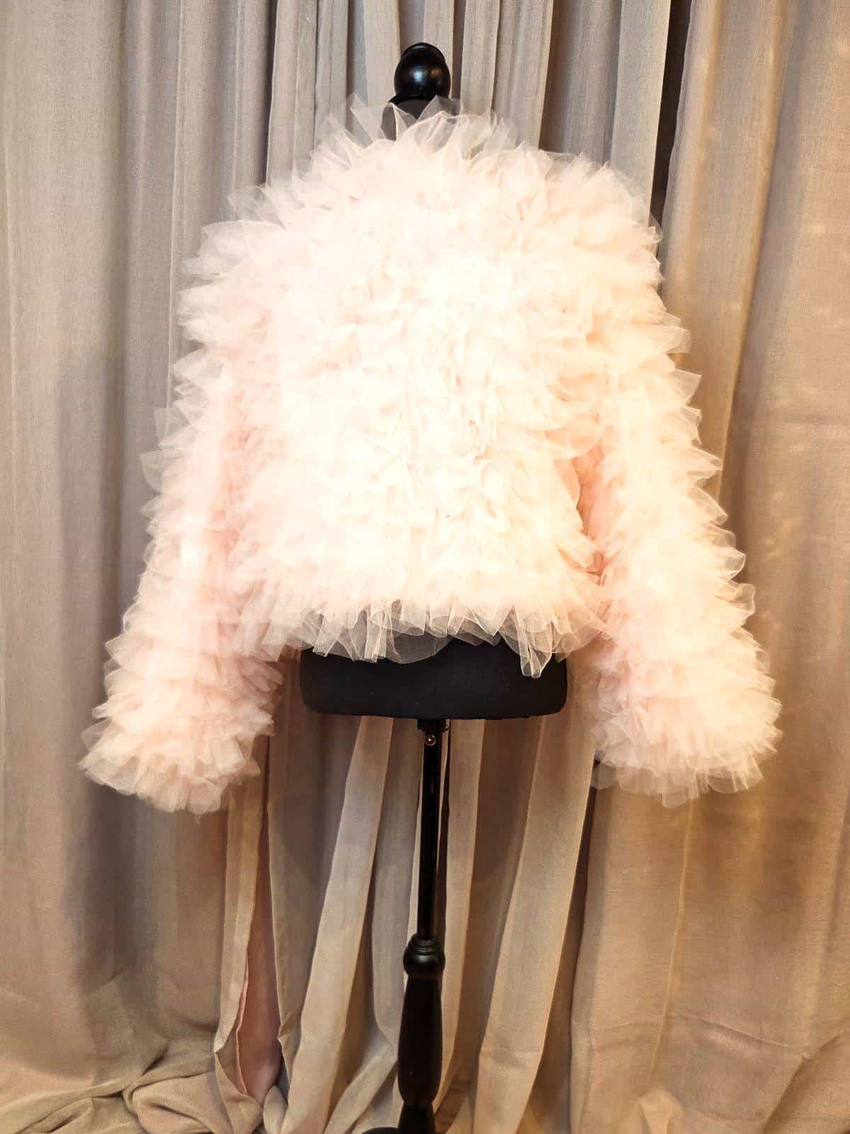 tyl bolero lyserød bagfra