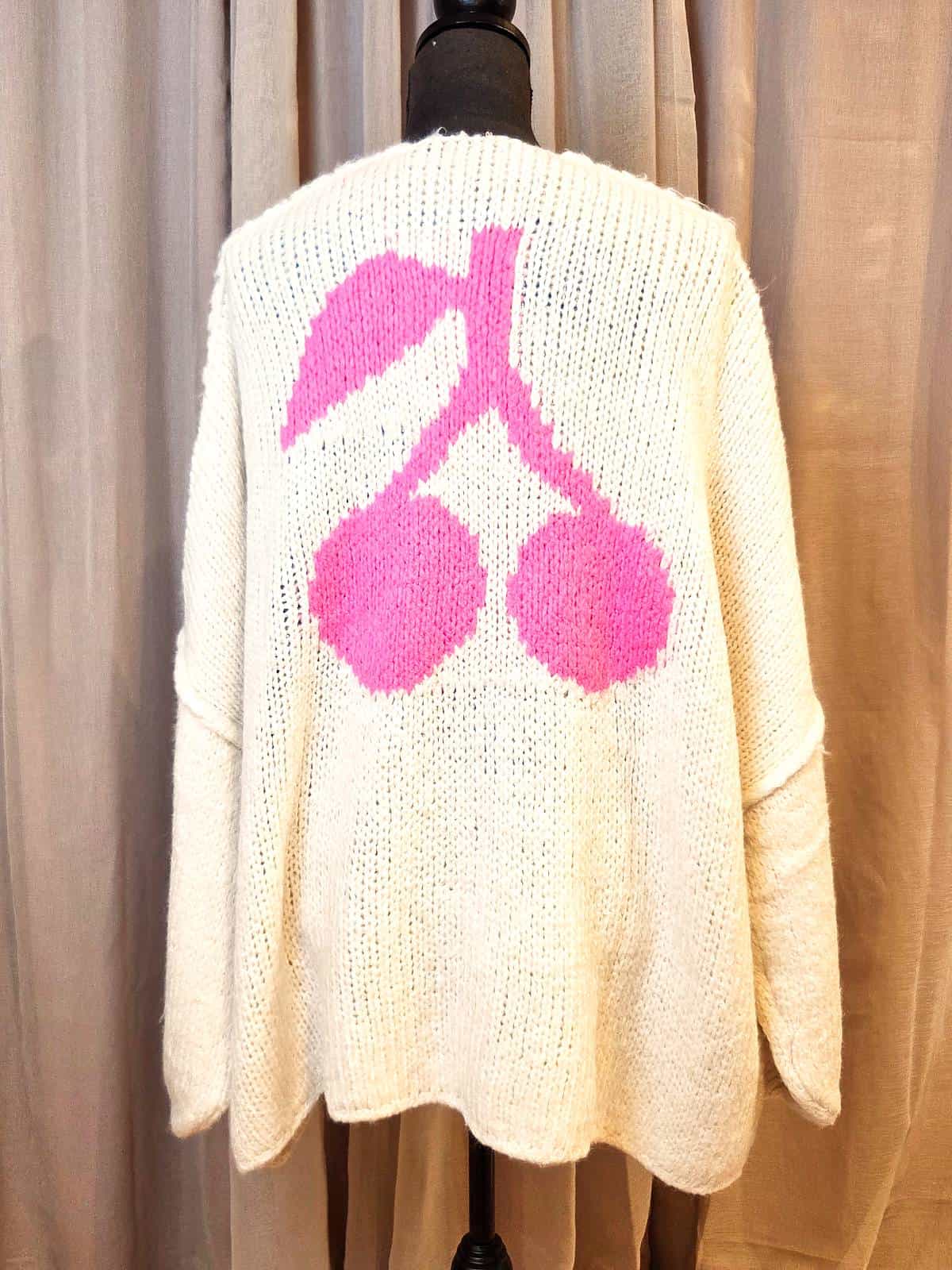 Cherry cardigan hvid