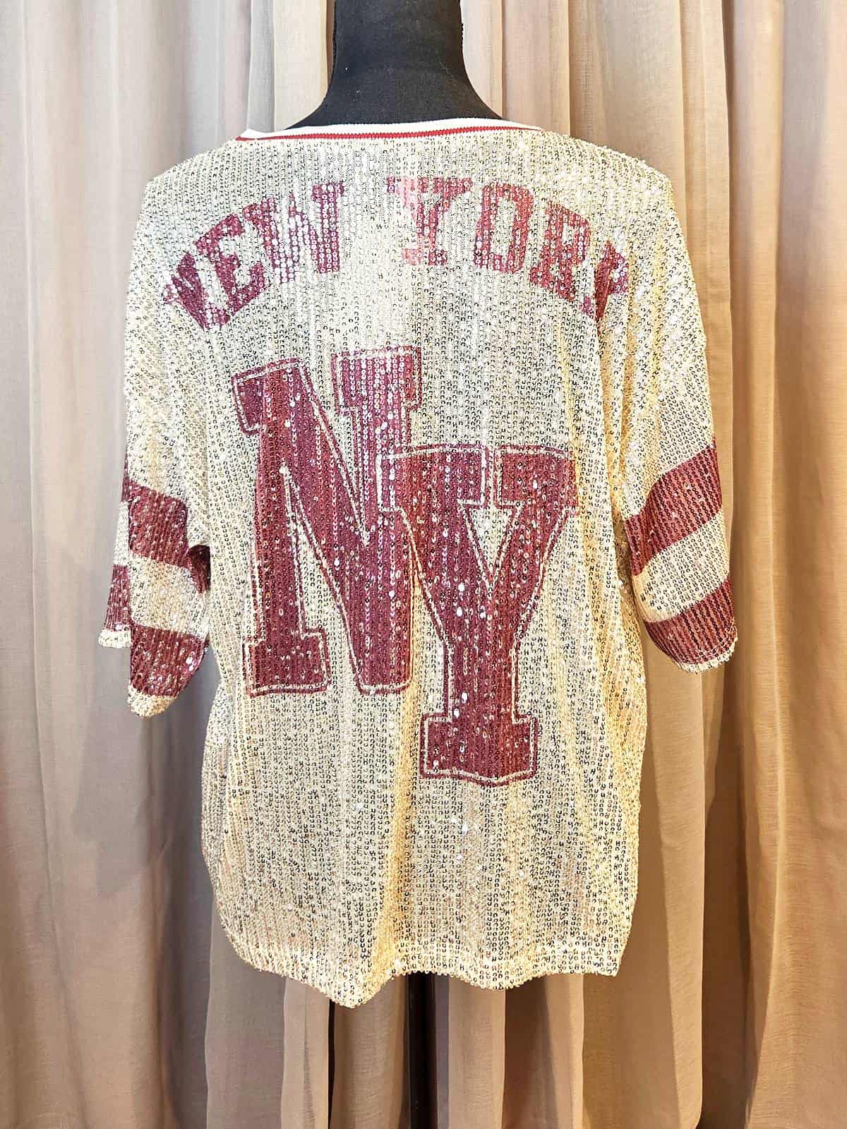 NY palliet tshirt rosa ryg