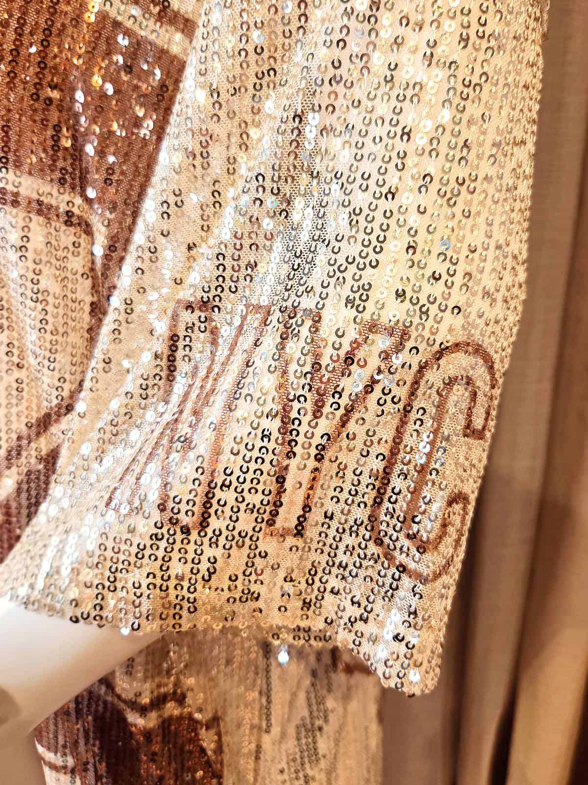 Ny sequin thsirt long golden - ærmer