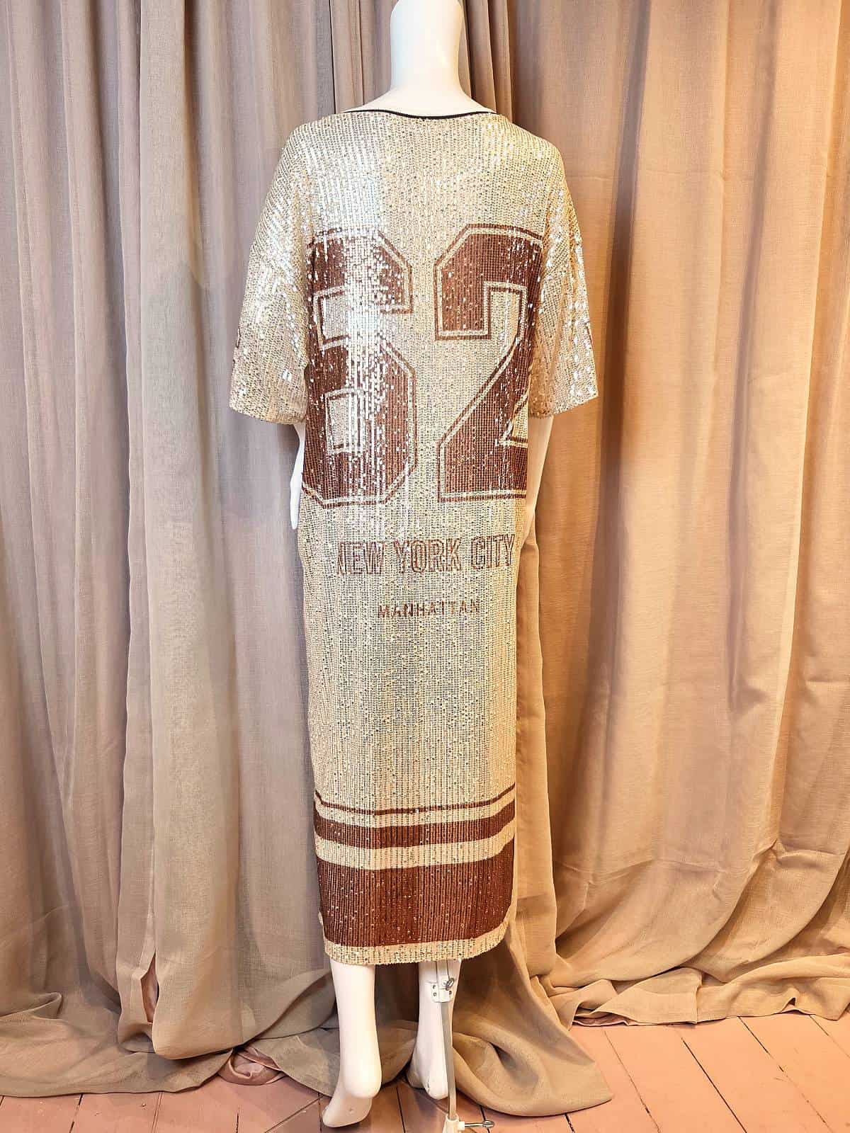 Ny sequin thsirt long golden - bagfra