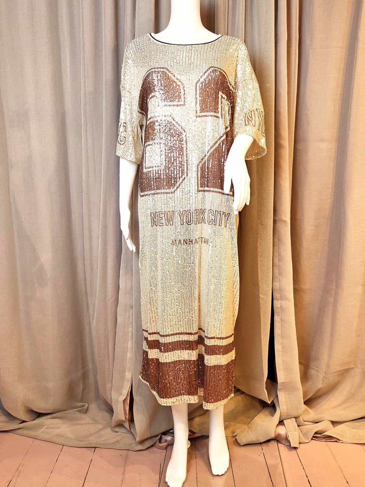 Ny sequin thsirt long golden