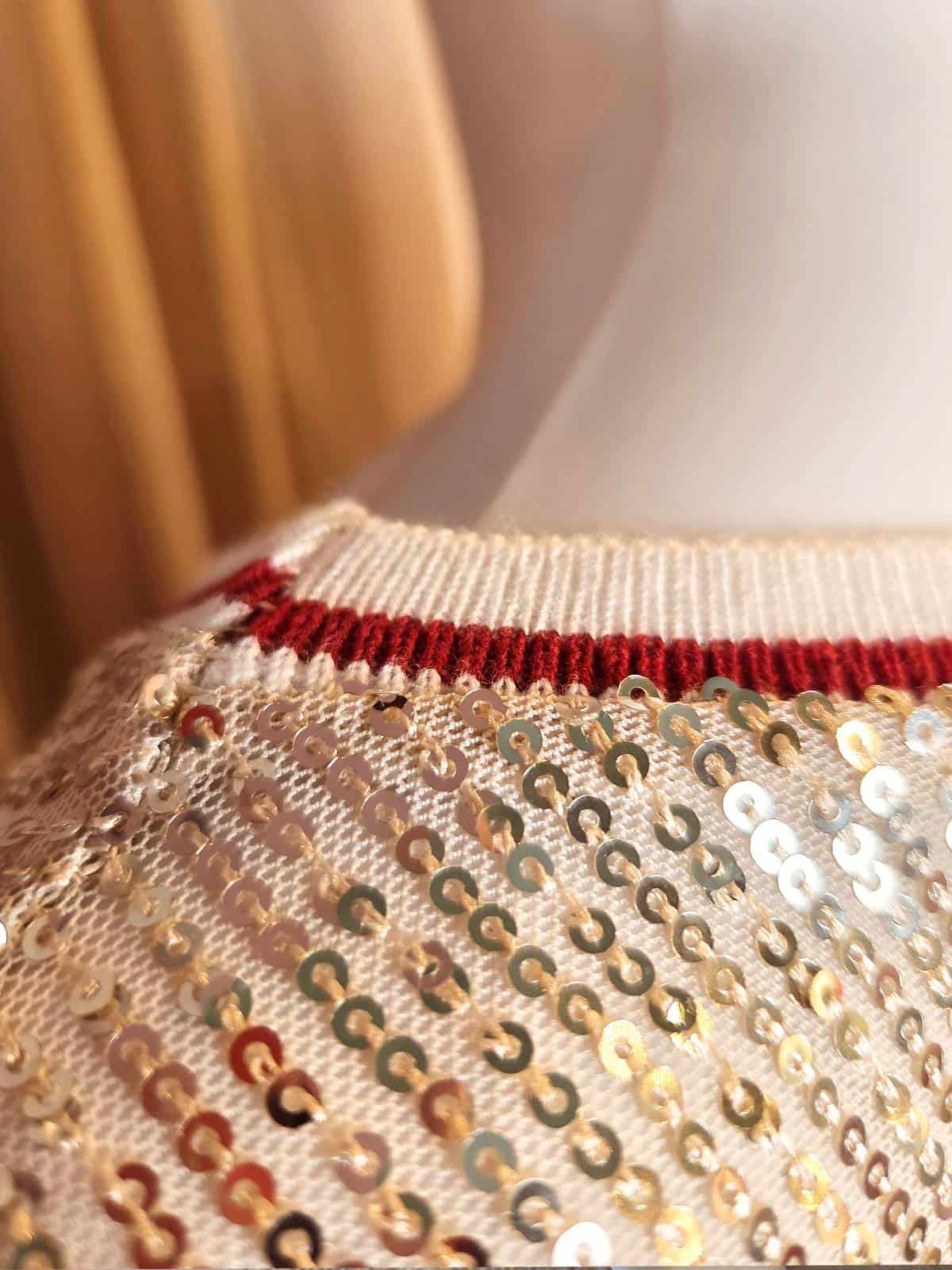 Ny sequin thsirt long rosa - detaljer