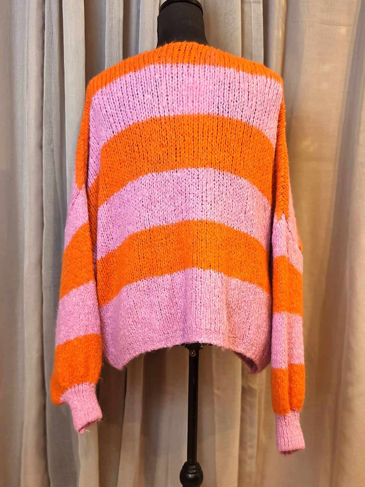 Strik cardigan pink orange