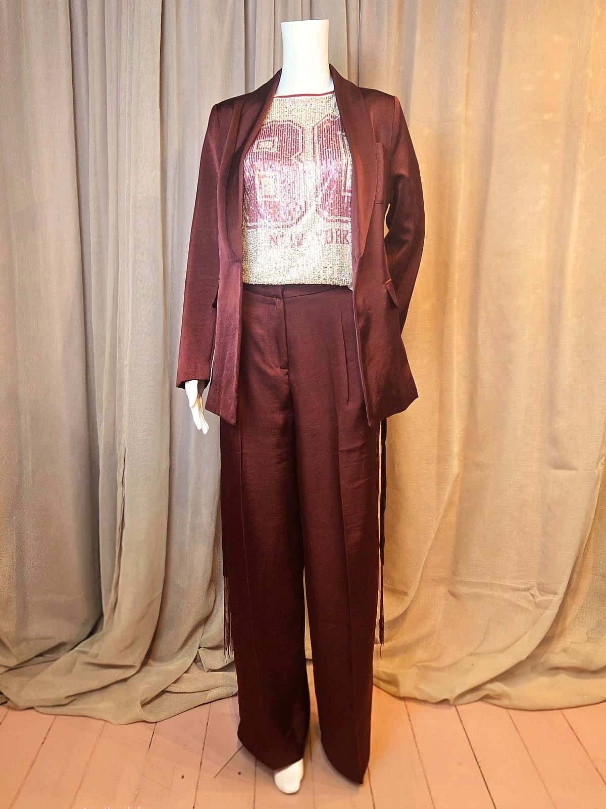 jakkesæt med bindebånd - bordeaux - åben