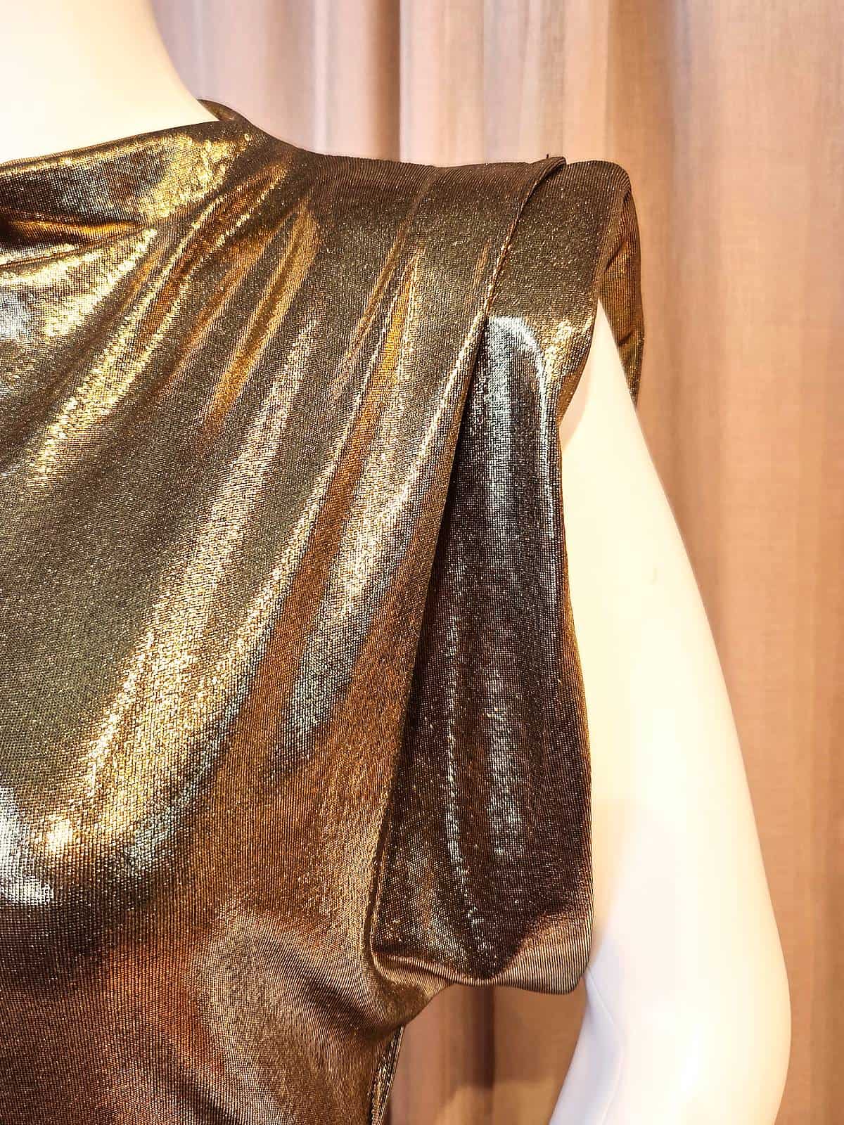 Metallic kjole guld - ærmer