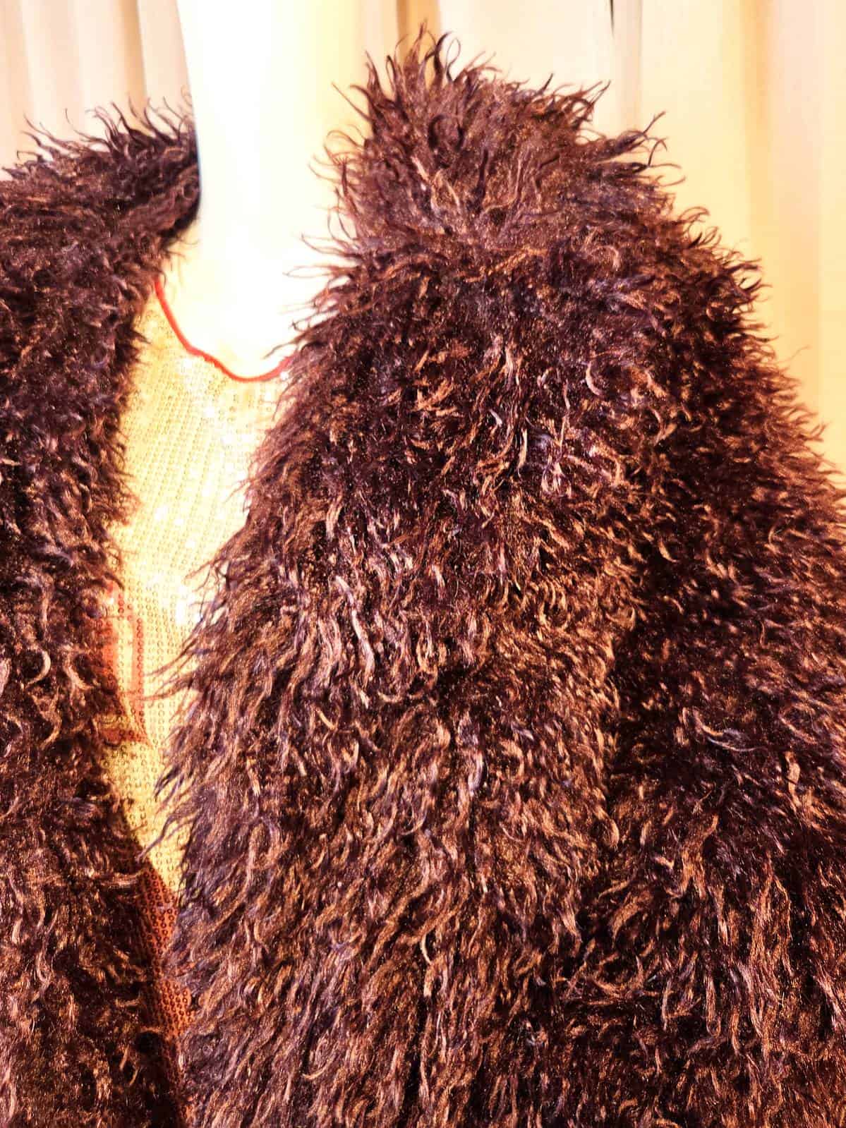 Pels krøllet lang lilla - pels