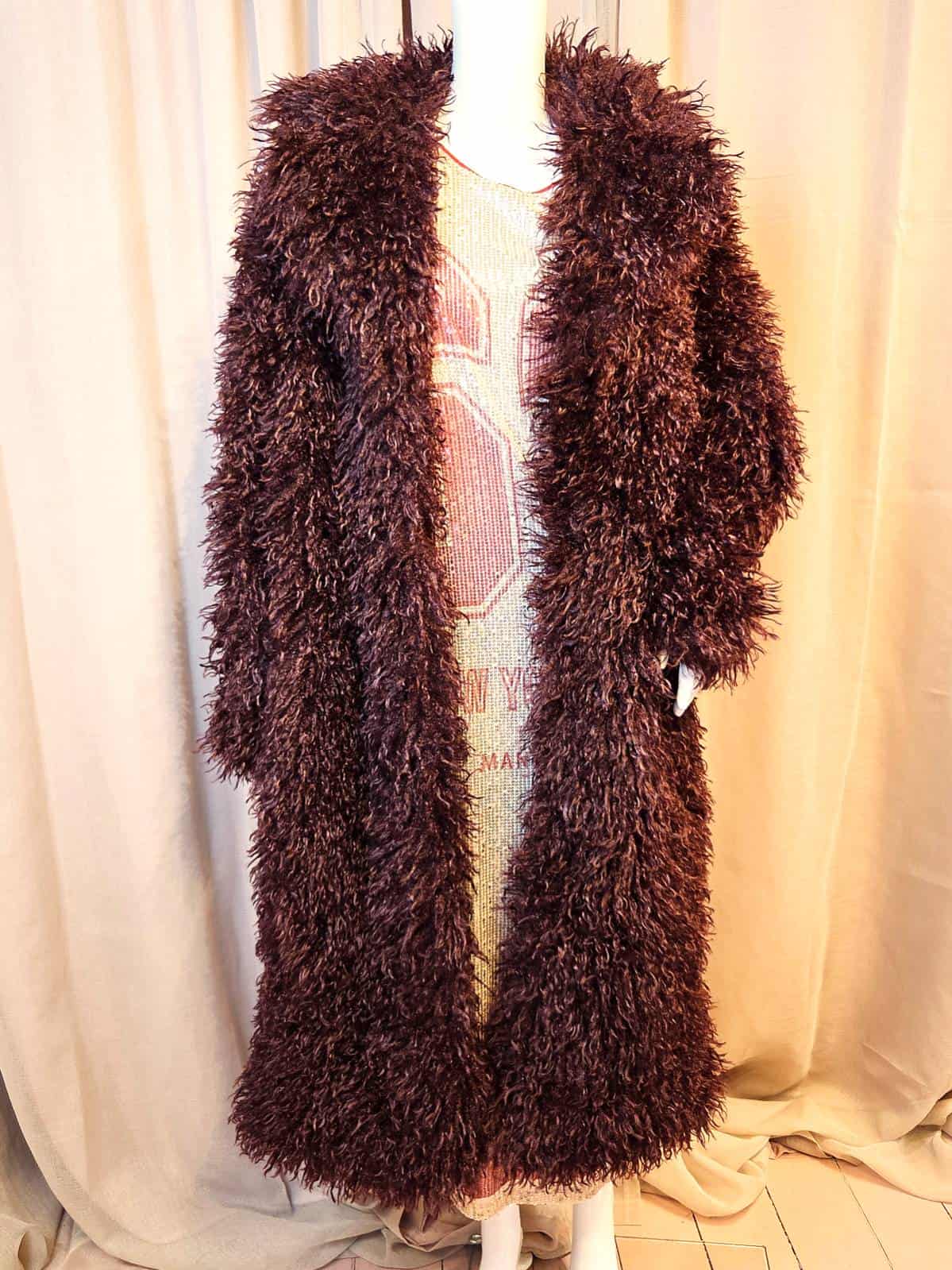 Pels krøllet lang lilla