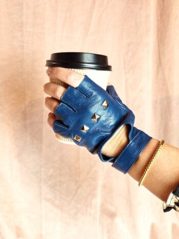biker handsker blå - stylet