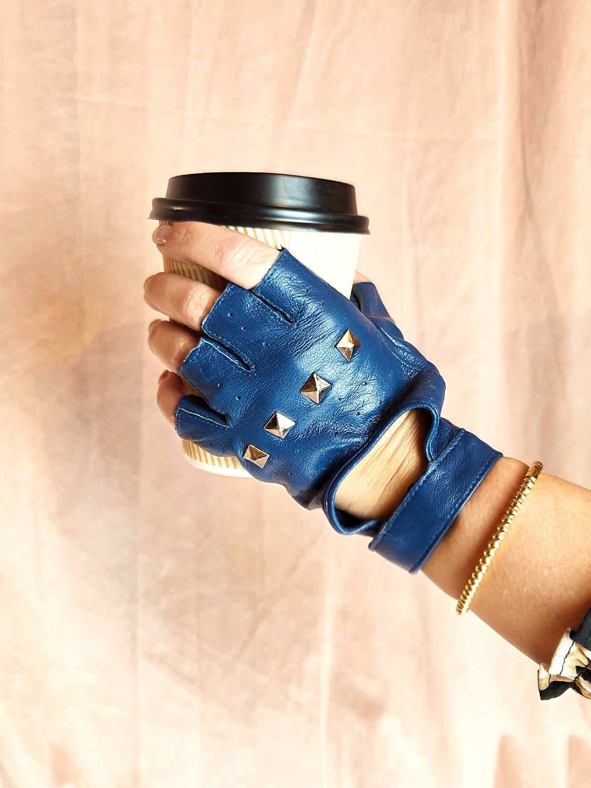 biker handsker blå - stylet