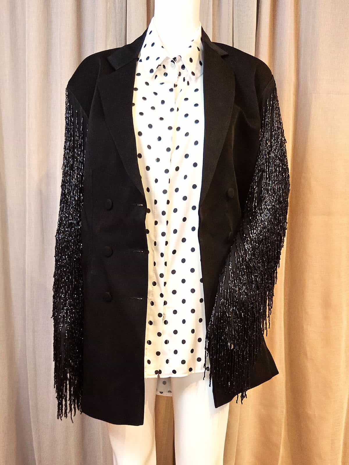 blazer med glasperler - åben