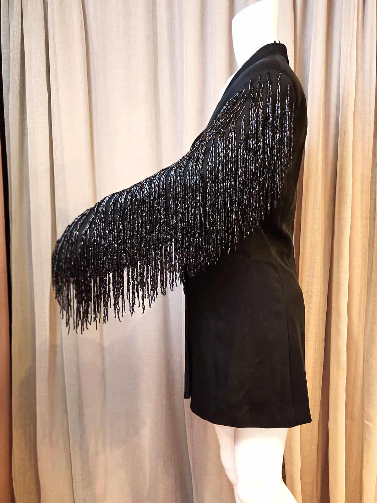 blazer med glasperler - fra siden