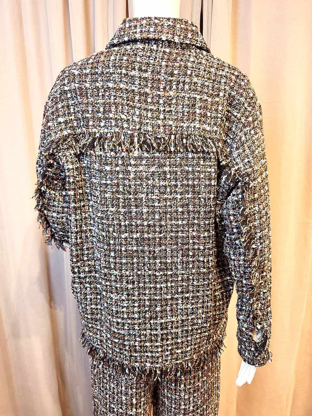 boucle jakke mørk - bagfra