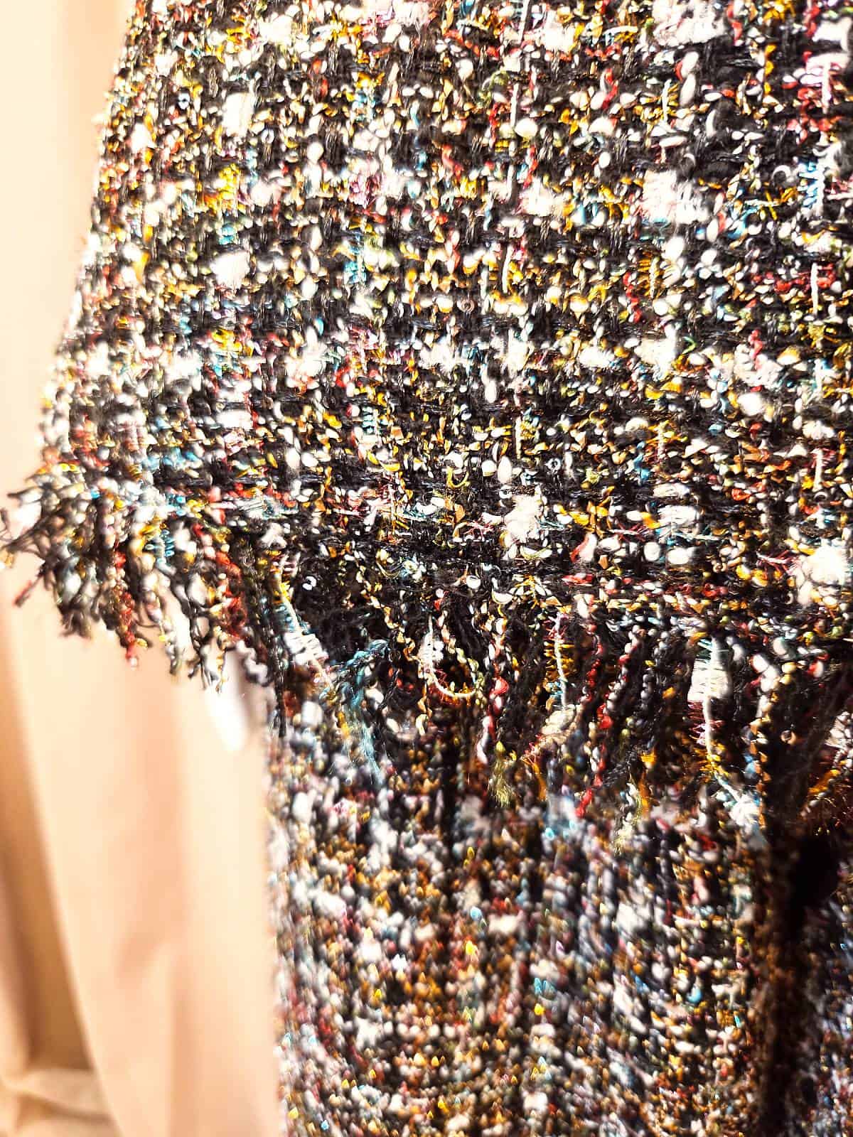 boucle jakke mørk - frynser