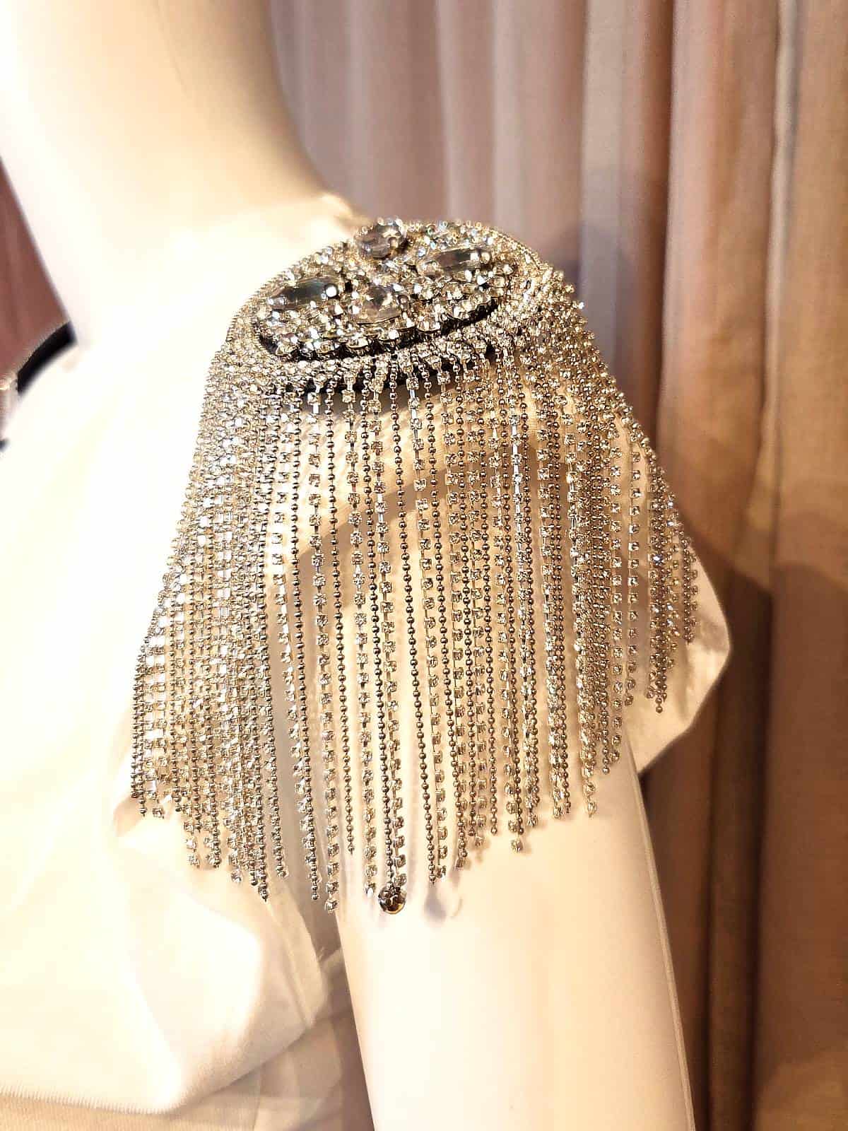 epauletter runde sølv similikæder