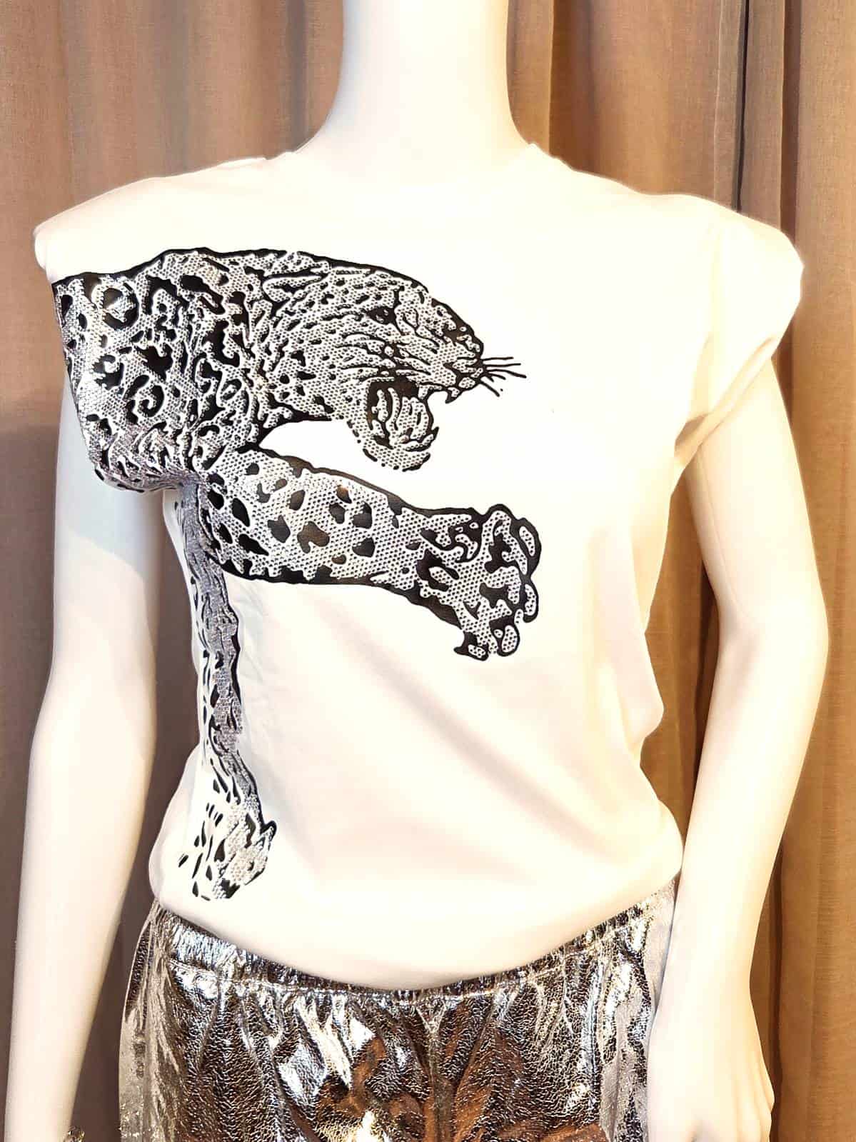 leopard tshirt hvid