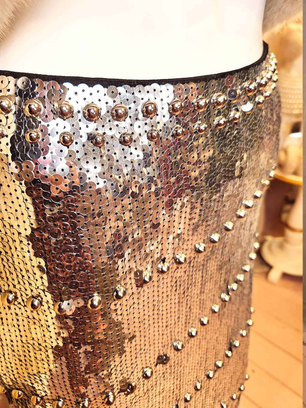 nederdel pailetter sølv - detaljer