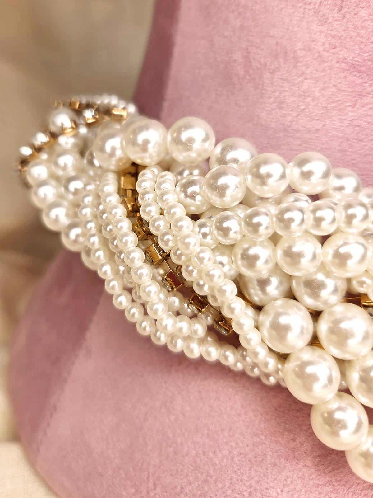 perlesimilichoker guld - detaljer