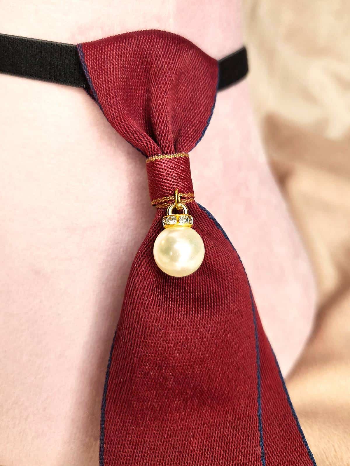 slips enkelt perle bordeaux - detaljer