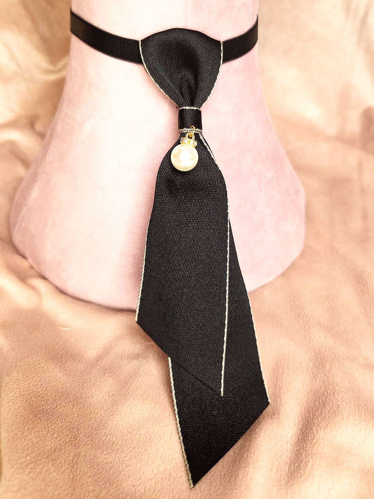 slips enkelt perle sort - detaljer (1)