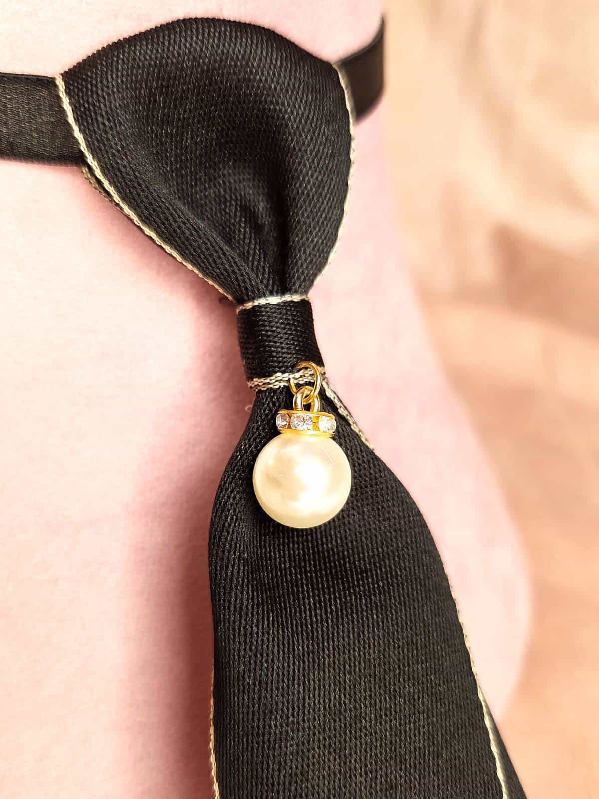 slips enkelt perle sort - detaljer (1)